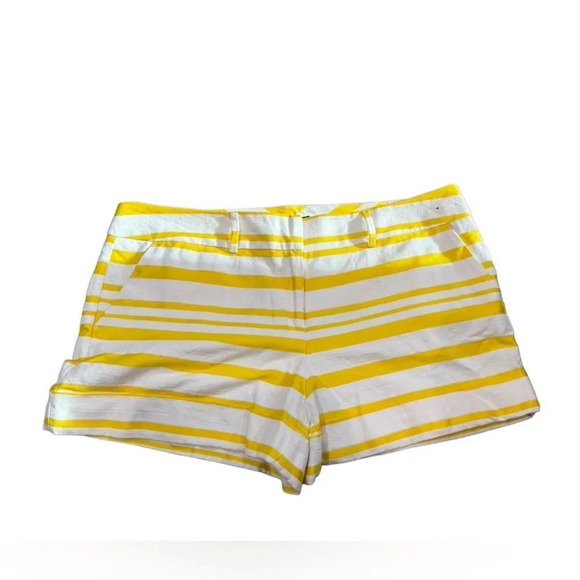 NWOT Yellow & White Short Cuff preppy & curvy sz 18 - Picture 1 of 6